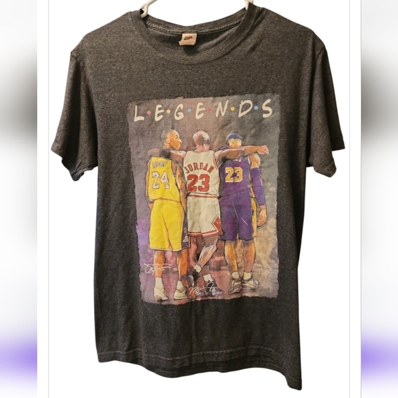 Kobe Bryant Michael Jordan Lebron James Legends Friends Gray T-shirt Small - Picture 3 of 4